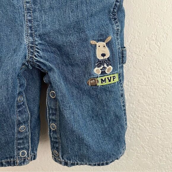 Carters Vintage Blue Denim Overalls Baby Boys Size 9 Months - Picture 2 of 8